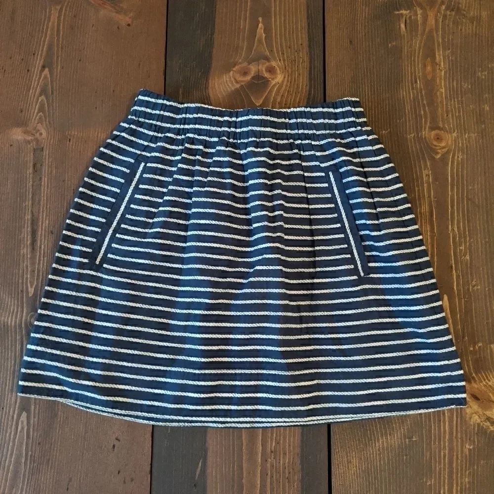 J.Crew navy nautical rope print skirt XXS new tags